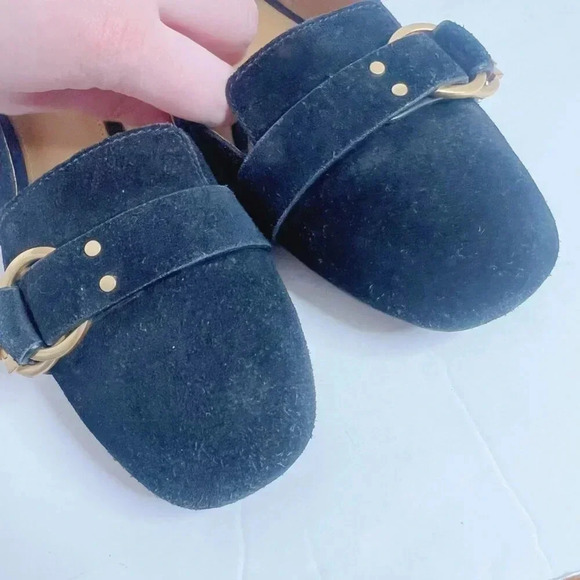 Tory Burch Marsden Suede Smoking Loafer in Black Women's Size 8.5 - Picture 9 of 10